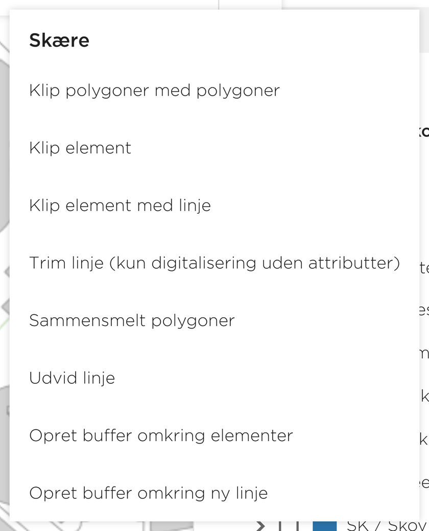 Undermenuen Skære