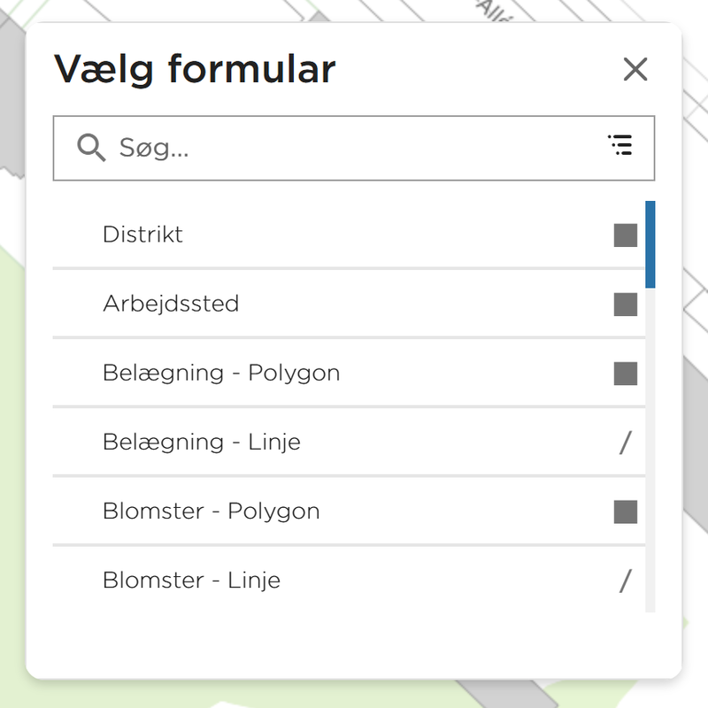 Dialogen Vælg formular